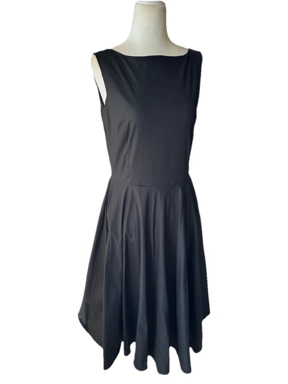 Vintage Queen of Holloway Black Retro Cocktail Dress Med Hepburn Style